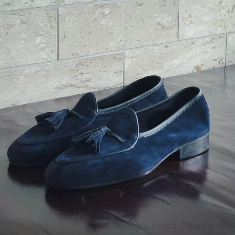Men'S Shoes Hey Dude - 태슬 장식 남성 로퍼 네이비 블루