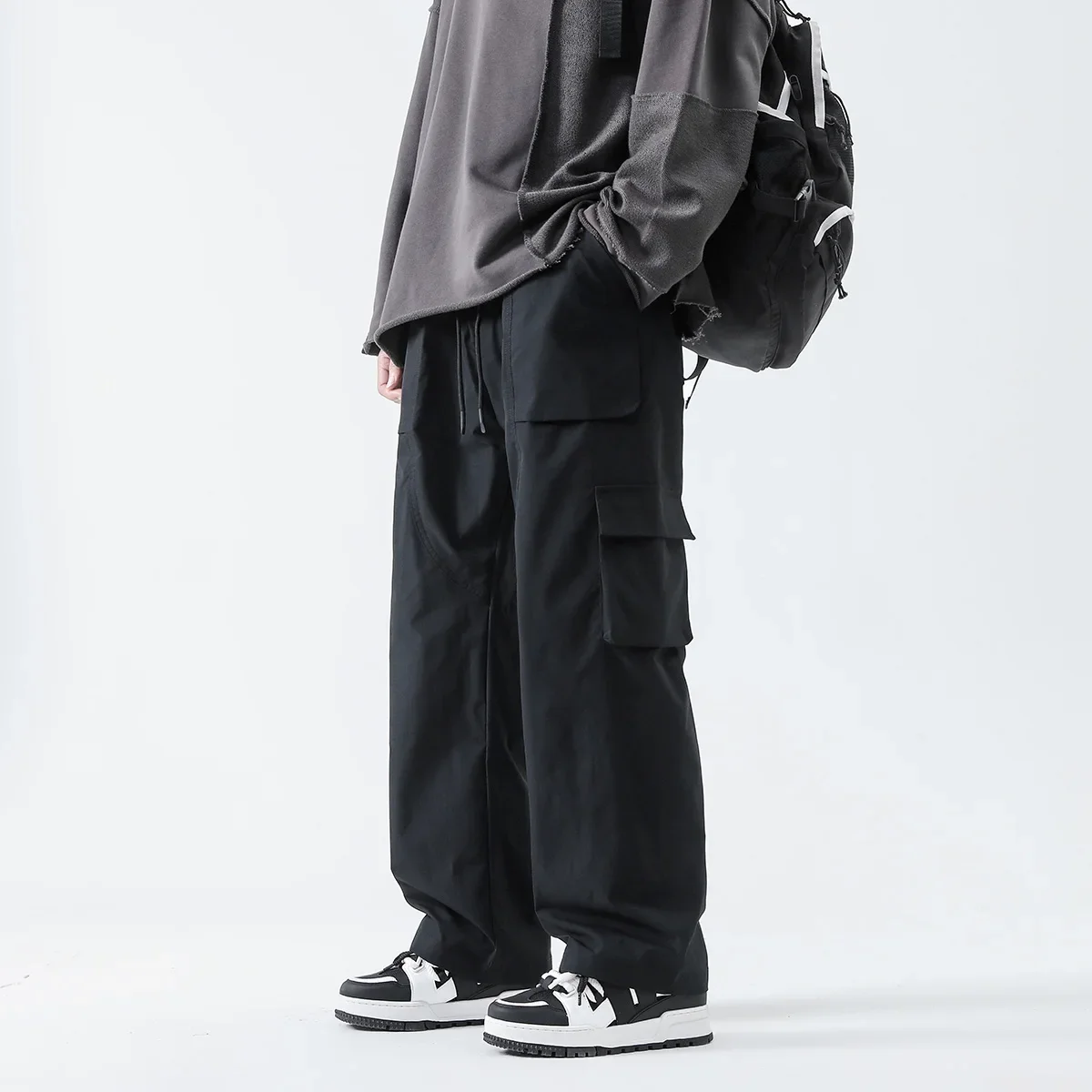 Men Shoes Joggers - 스트리트웨어 힙합 조거 카고 팬츠 남성