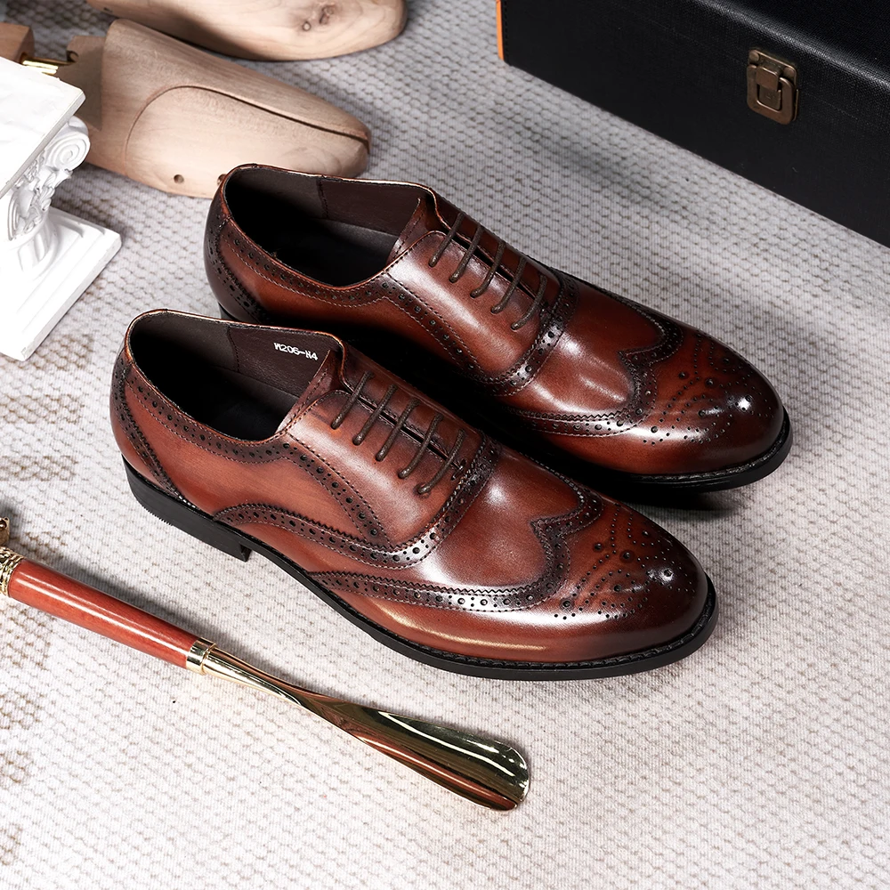 Monk Strap Shoe - Brogue 스타일 남성용 옥스포드 정품 가죽