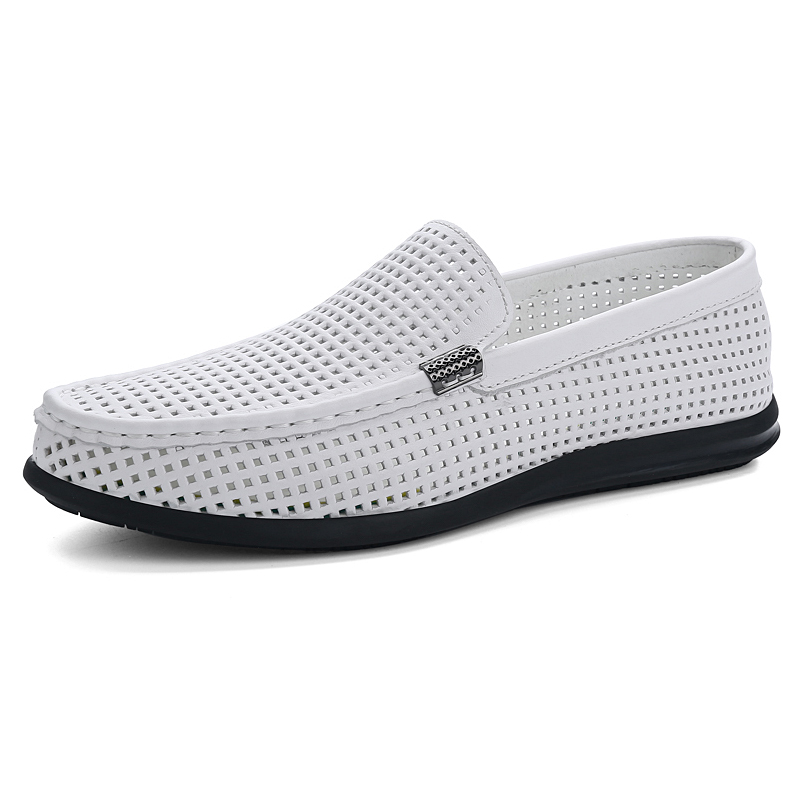 Boat Shoe Leather - 2025 Summer Hollow Out 페니 로퍼