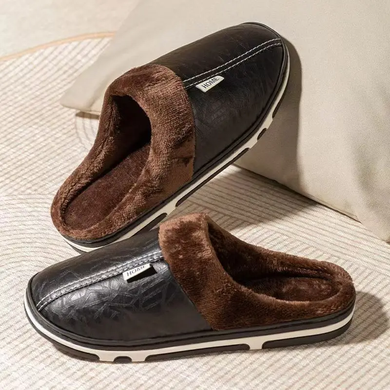 Men'S Shoes Hey Dude - 남성용 빅사이즈 겨울 슬리퍼 실내 PU