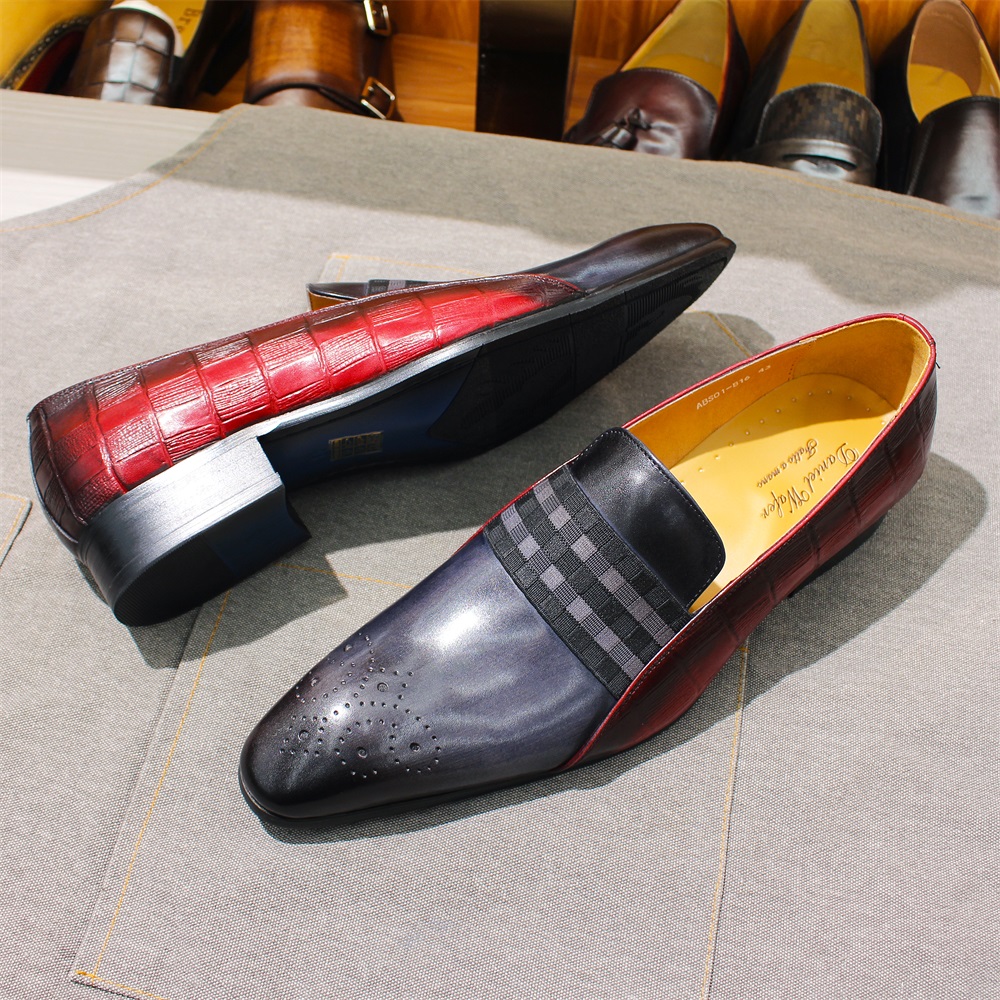 Men Shoes Red Tape - 남성 패션 로퍼 소 가죽 그레이