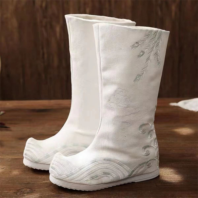 Men Shoes White Colour - 남녀공용 중국 전통 한푸 코스튬 자수
