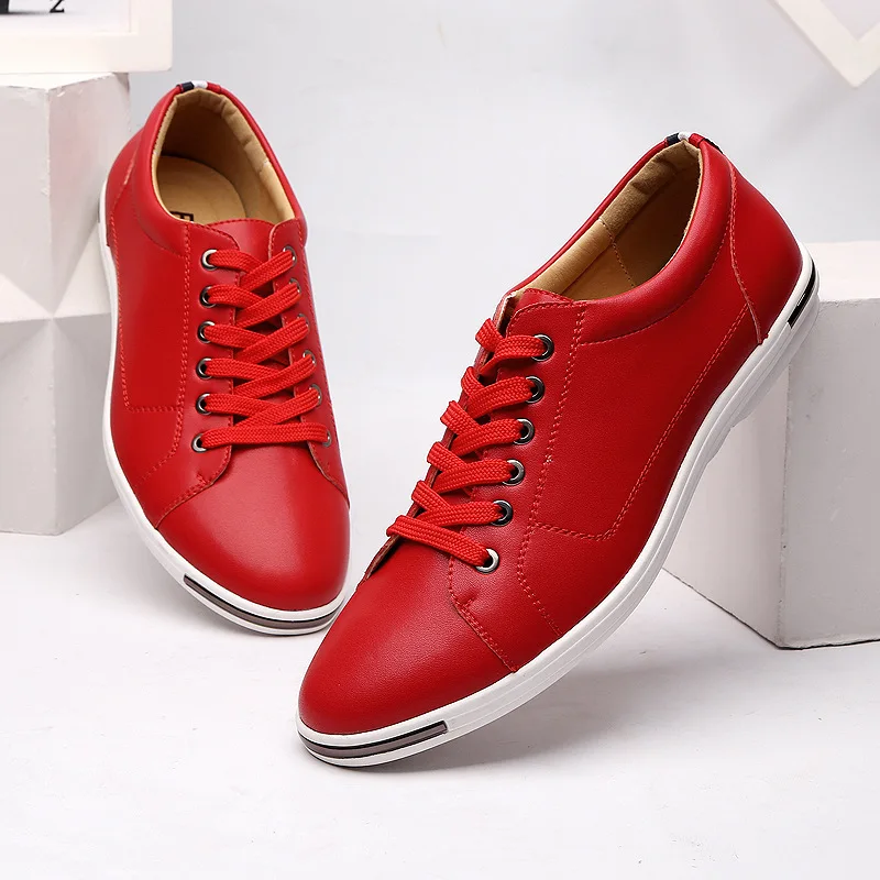 Boat Shoe Leather - 남성용 캐주얼 Size38-48 통기성 화이트 운동화