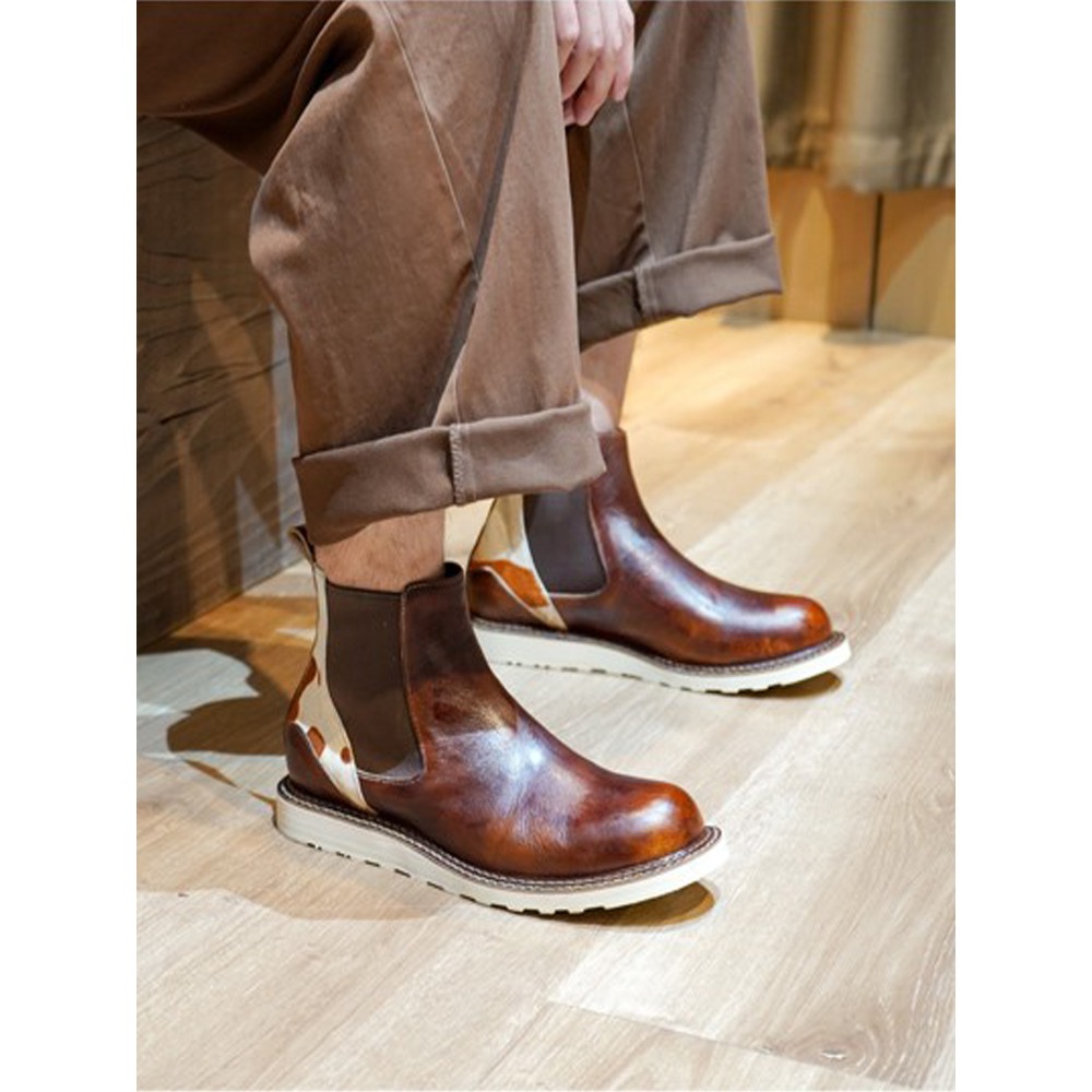 고품질 천연 가죽 오토바이 부츠 브로그 슈즈 레트로 라 - Men'S Shoes Brogues 리뷰 및 가격