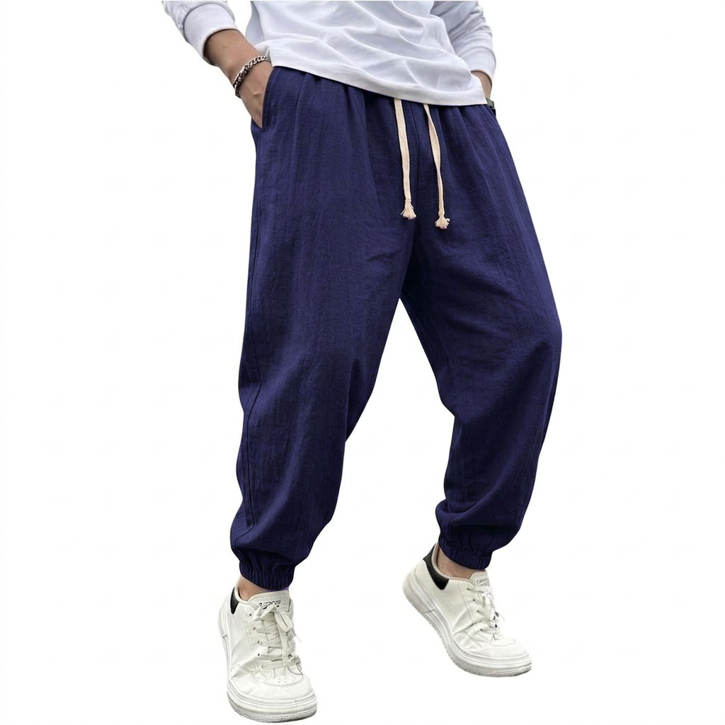 남성 코튼 린넨 하렘 팬츠, 솔리드 요가 조거 팬츠,  - Men Shoes Joggers 리뷰 및 가격
