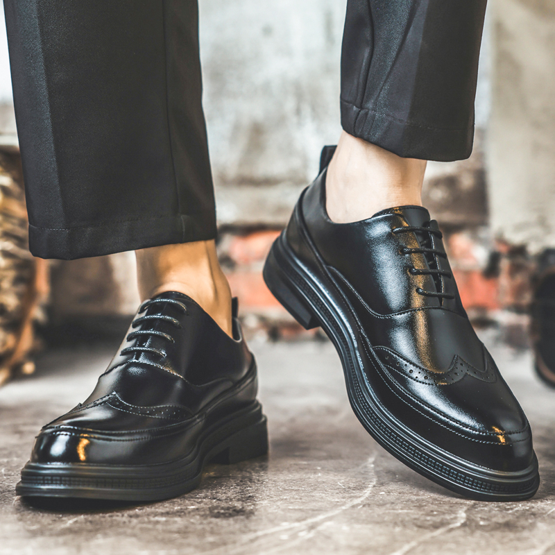 남성 키높이 가죽 구두 비즈니스 정장 레이스업 옥스퍼드 - Men'S Shoes Brogues 리뷰 및 가격