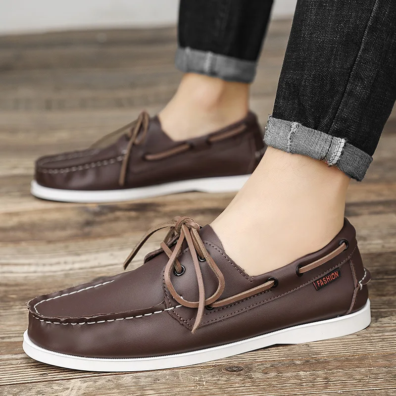 정품 가죽 로퍼 남성용 캐주얼 신발, 비즈니스 신발,  - Boat Shoe Leather 리뷰 및 가격