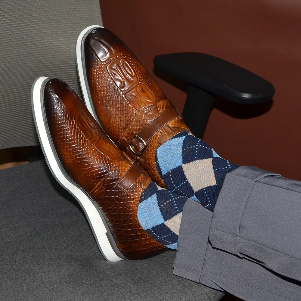 소가죽 남성 캐주얼 비즈니스 슈즈 버클 몽크 스트랩 크 - Monk Strap Shoe 리뷰 및 가격