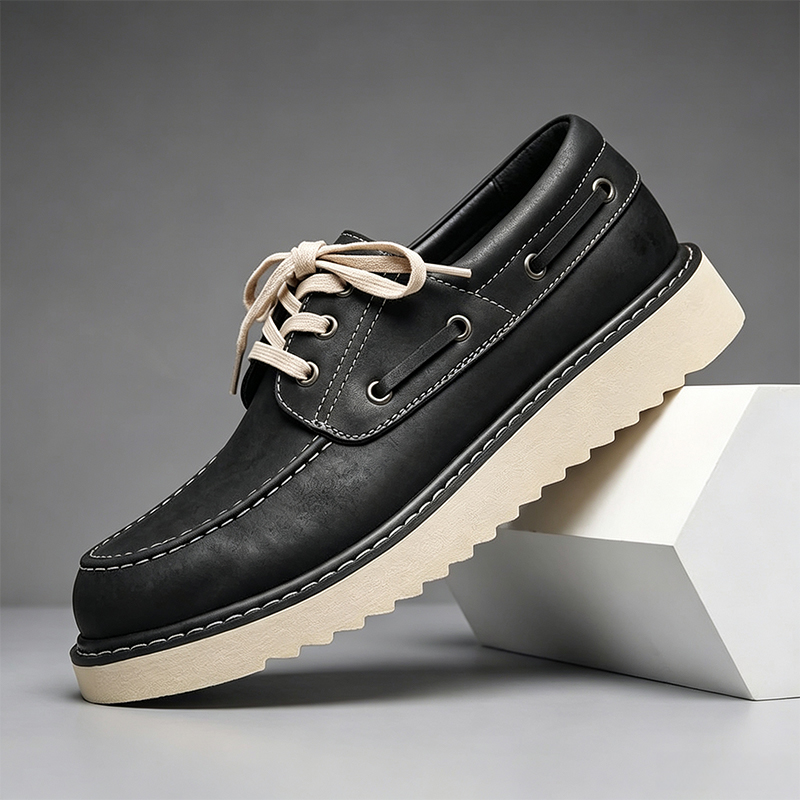 남성용 빈티지 2겹 소가죽 보트 슈즈 레이스업 두꺼운  - Boat Shoe Leather 리뷰 및 가격