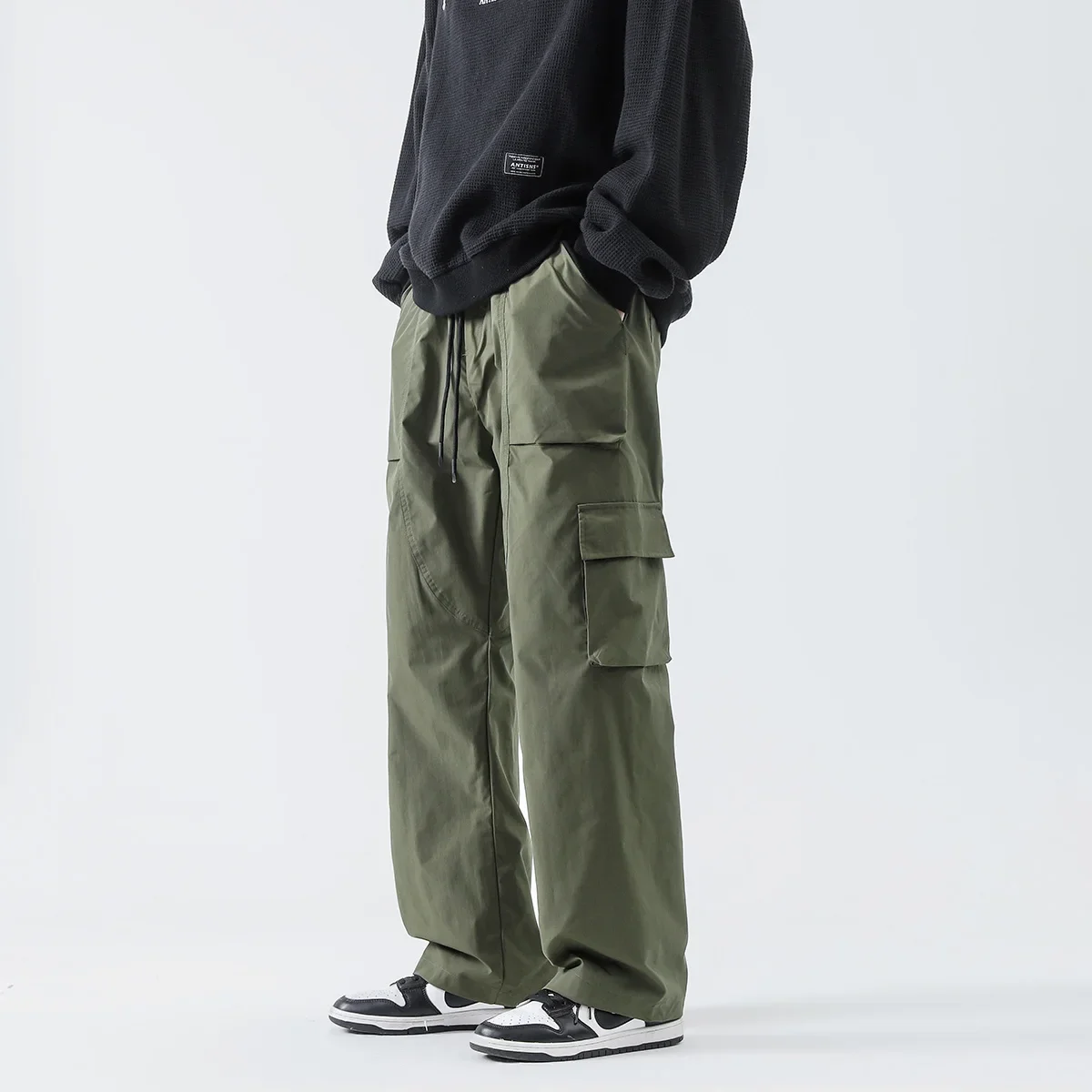 스트리트웨어 힙합 조거 카고 팬츠 남성 멀티 포켓 탄성 - Men Shoes Joggers 리뷰 및 가격