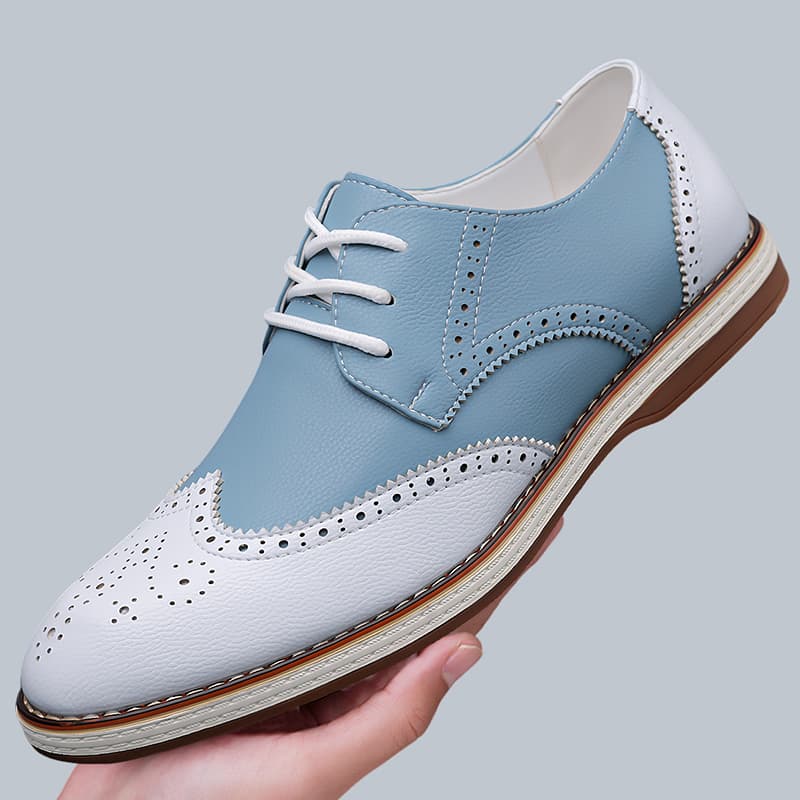 남성용 화이트 블루 투톤 브로그 옥스포드 슈즈 레이스업 - Men'S Shoes Brogues 리뷰 및 가격