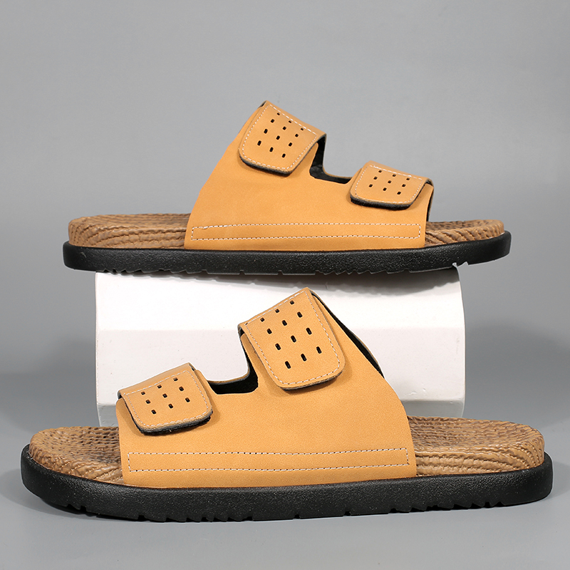 디자이너 남성 여름 샌들 천연 가죽 스포츠 슬리퍼 비치 - Men Shoes Designer 리뷰 및 가격