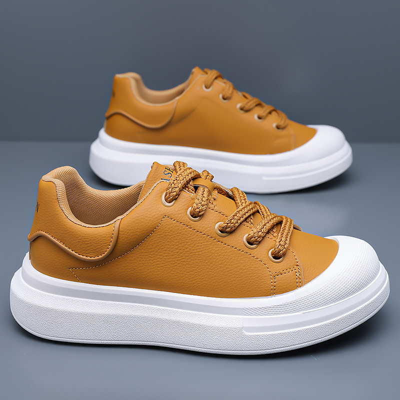 남성용 흰색 가죽 플랫폼 보드 슈즈 패션 캐주얼 레이스 - Boat Shoe Leather 리뷰 및 가격