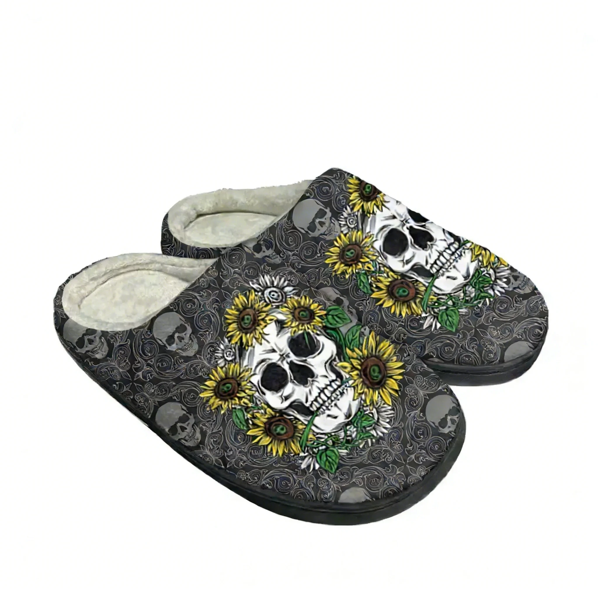 해바라기 해골 디자인 홈 코튼 슬리퍼 남녀 공용 플러시 - Men Shoes Designer 리뷰 및 가격