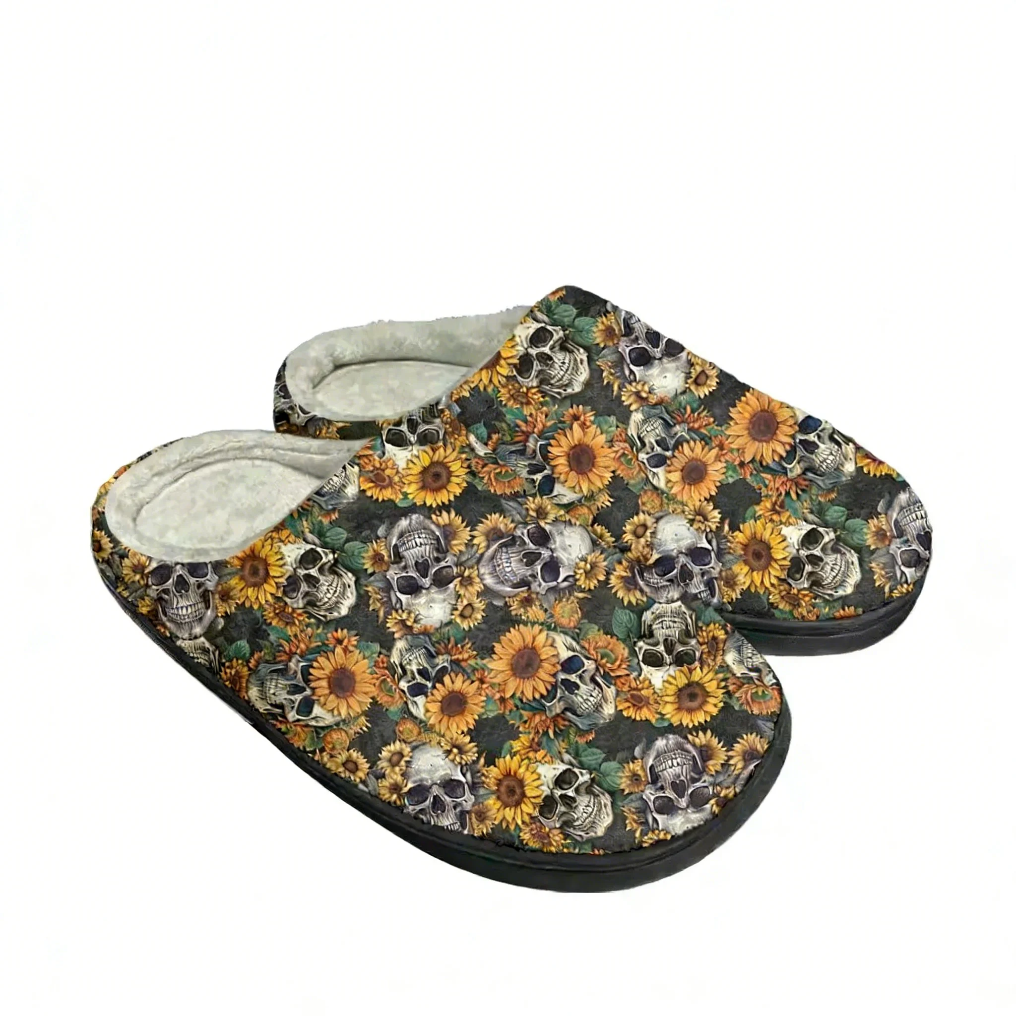 해바라기 해골 디자인 홈 코튼 슬리퍼 남녀 공용 플러시 - Men Shoes Designer 리뷰 및 가격