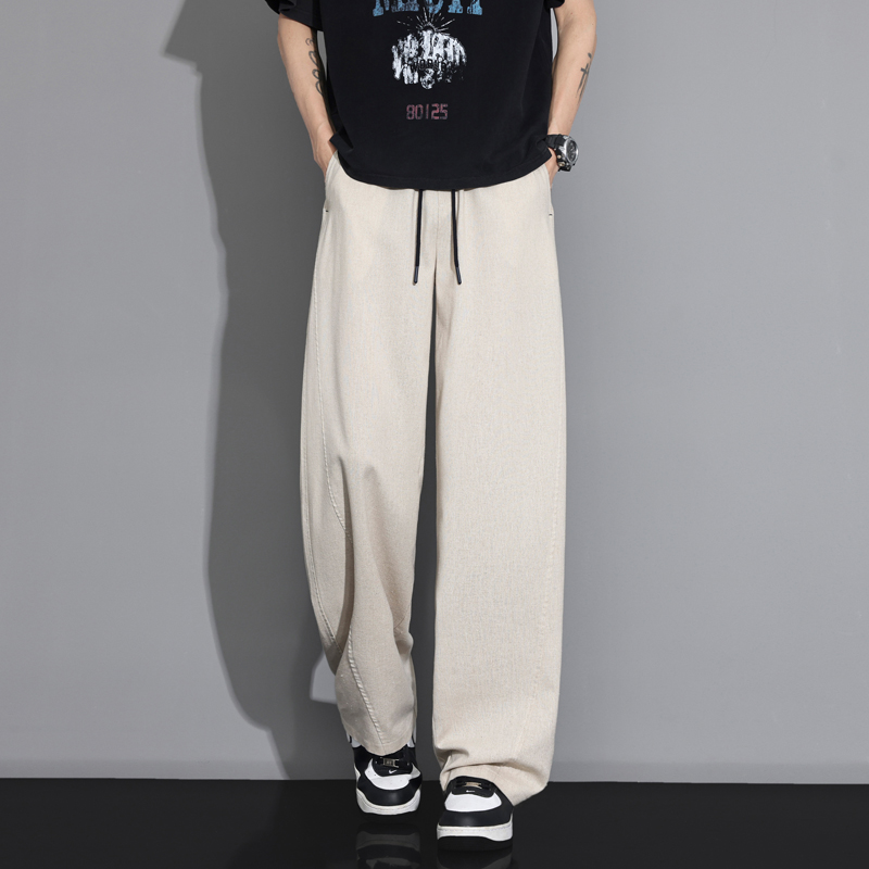 여름 얇은 아늑한 린넨 패브릭 바지 남성 탄성 허리 야 - Men Shoes Joggers 리뷰 및 가격