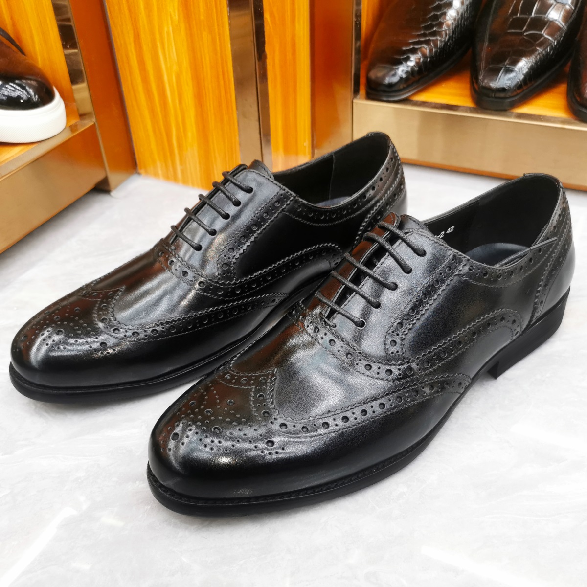 럭셔리 남성 드레스 슈즈 정품 가죽 브로그 윙팁 토 옥 - Monk Strap Shoe 리뷰 및 가격