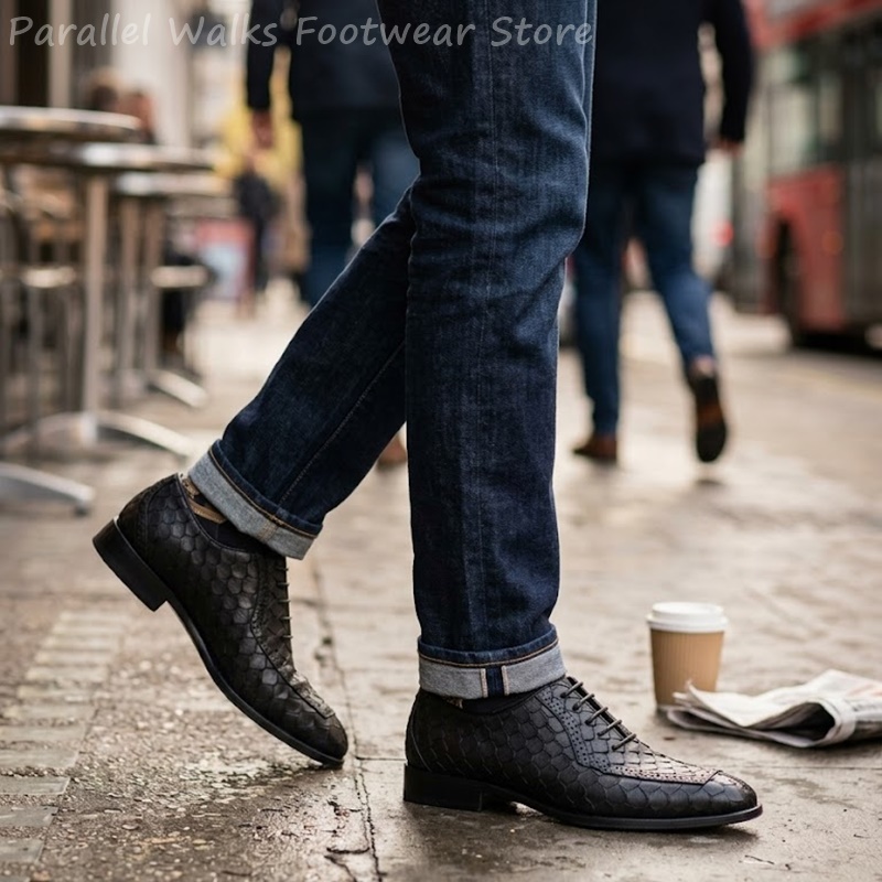 사르토리얼 남성 옥스퍼드 슈즈, 물고기 비늘 무늬 엠보 - Men'S Shoes Brogues 리뷰 및 가격