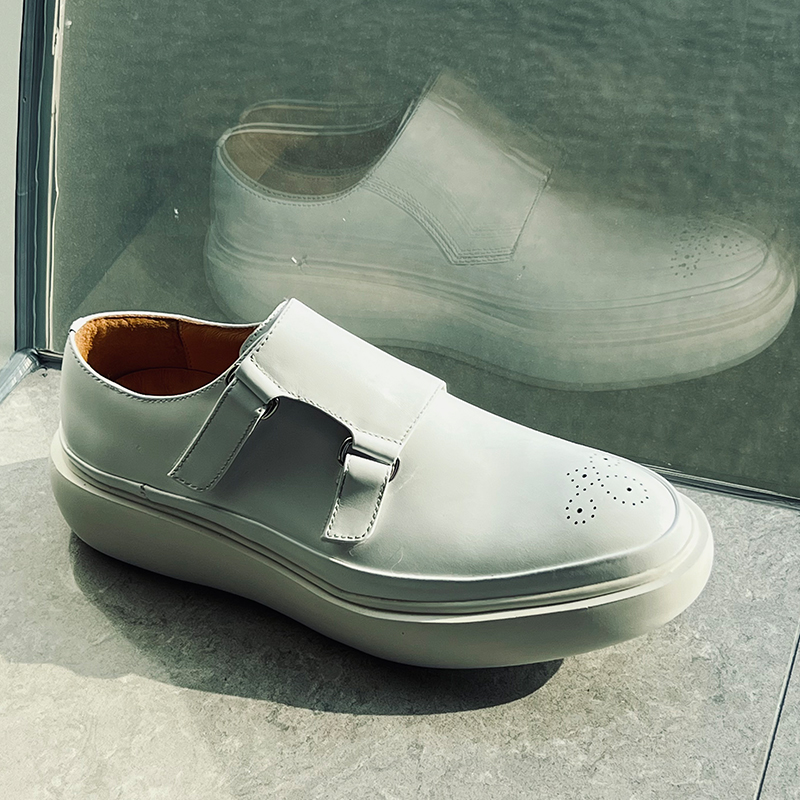 미니멀리스트 디자이너 화이트 가죽 몽크 스트랩 로퍼 남 - Monk Strap Shoe 리뷰 및 가격